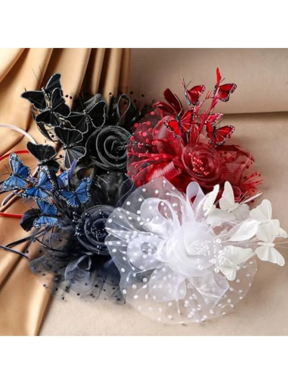 Elegant Butterfly Derby Hat - Classic Tea Party Fascinator with Hair Clip